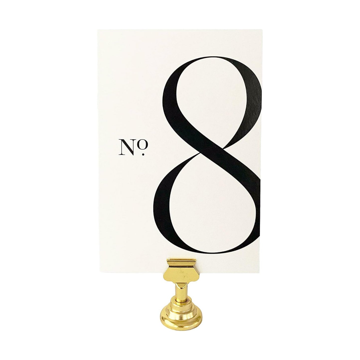 Weekend Paper Co.™ Modern Wedding Table Numbers, Single Sided 4x6 Modern Design, Black Matte Ink, Numbers 1-25 plus 4