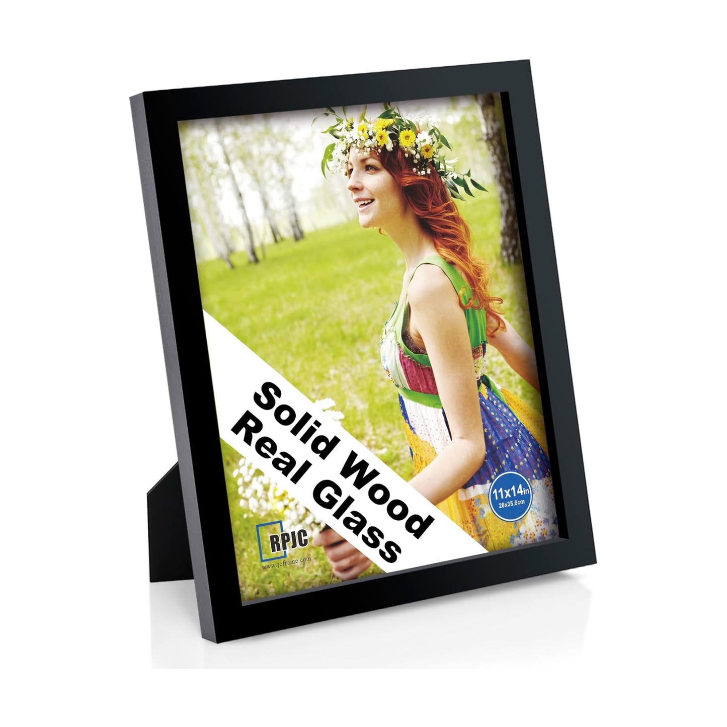 Picture Frame Made of Solid Wood and High Definition Glass Display Pictures / Black / 11 x 14