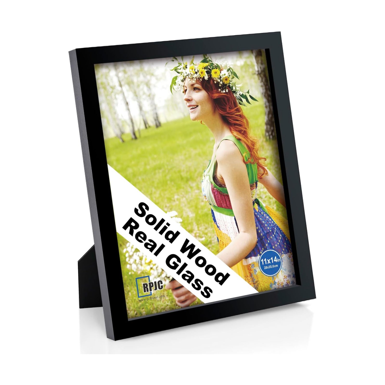 Picture Frame Made of Solid Wood and High Definition Glass Display Pictures / Black / 11 x 14
