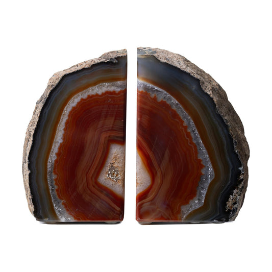 Agate Bookends / A Quality Geode / Brown / A Grade 6 - 8 Lbs