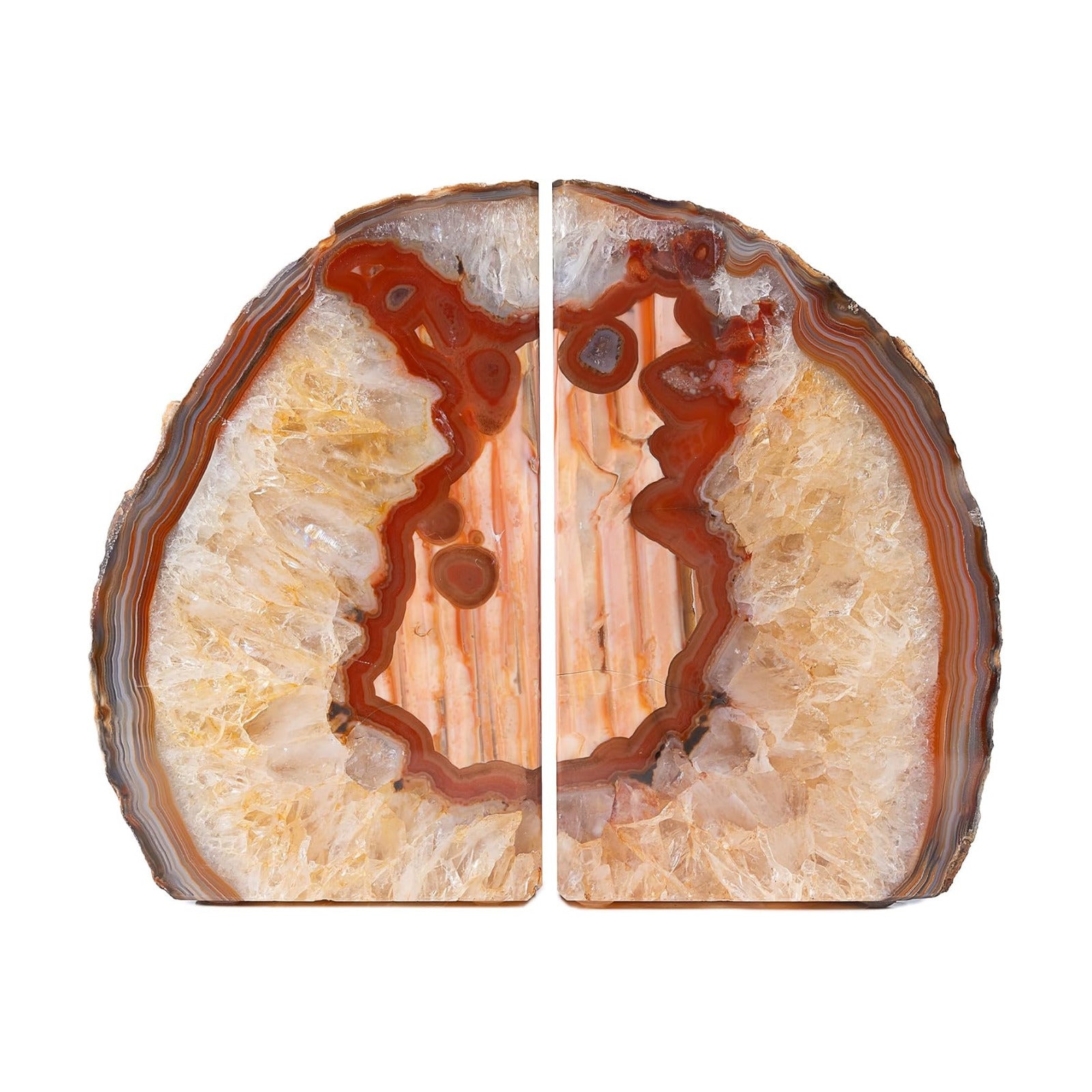 Agate Bookends / A Quality Geode / Brown / A Grade 4 - 6 Lbs