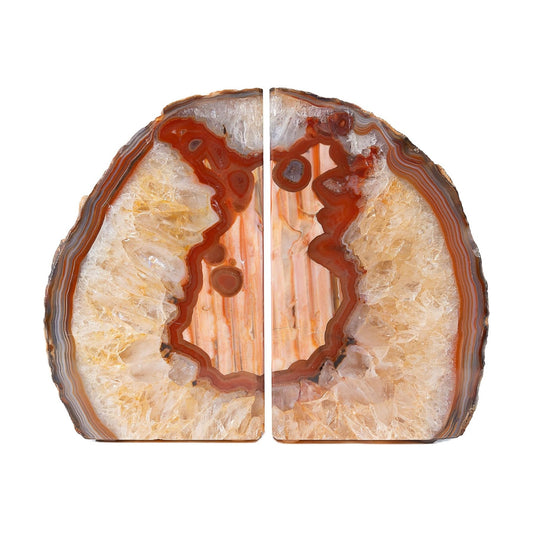 Agate Bookends / A Quality Geode / Brown / A Grade 4 - 6 Lbs