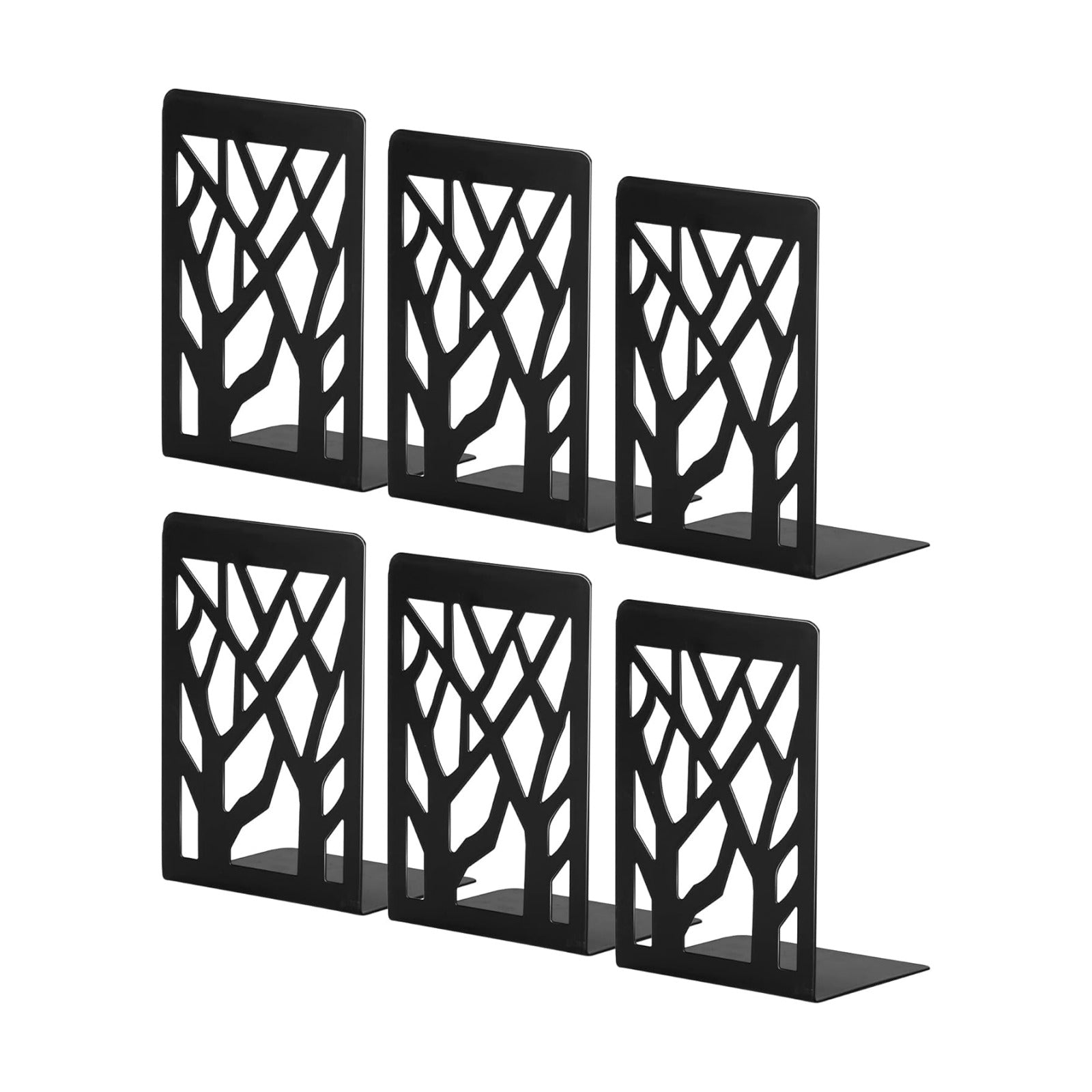 Black Metal Book Shelf Holder Home / Black-3 Pair