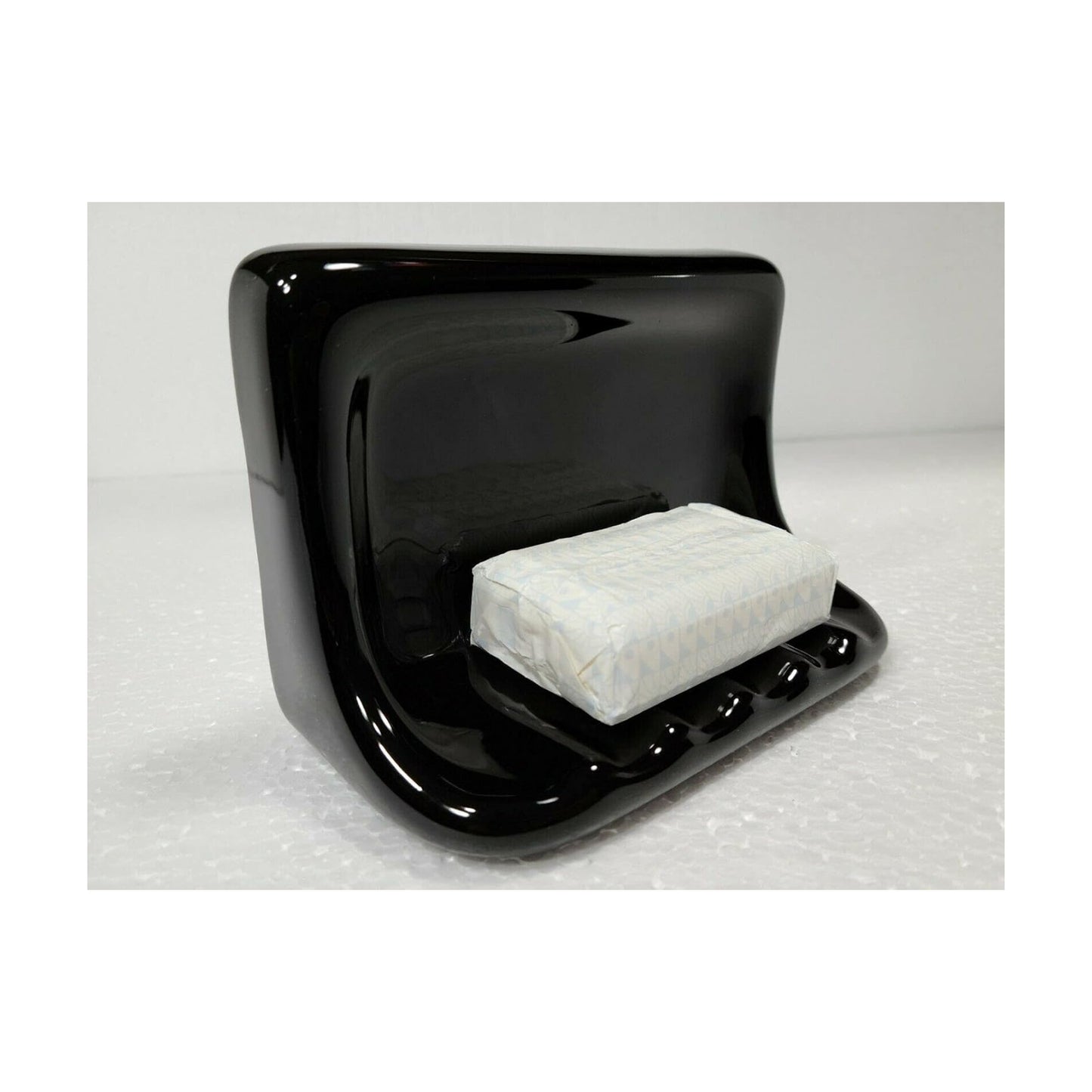 Ceramic Tile Shower Soap Dish Tray Bathtub Vintage Mid Century Modern Vintage Retro / Black