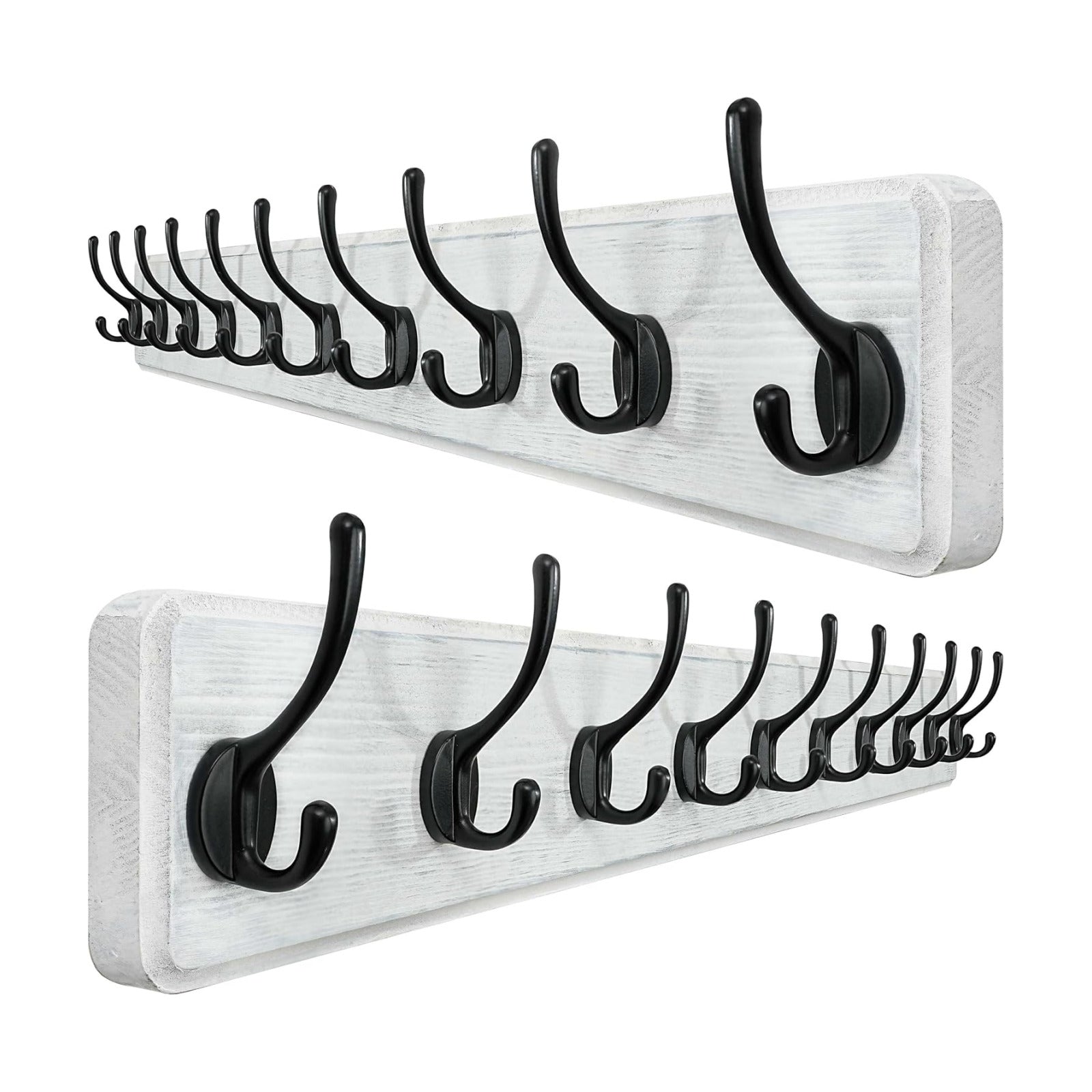 WEBI Coat Rack Wall Mount,10 Hooks,38 9/16" Long Coat Hooks Wall Mounted,16" Hole to Hole,Large Wood Coat Hanger