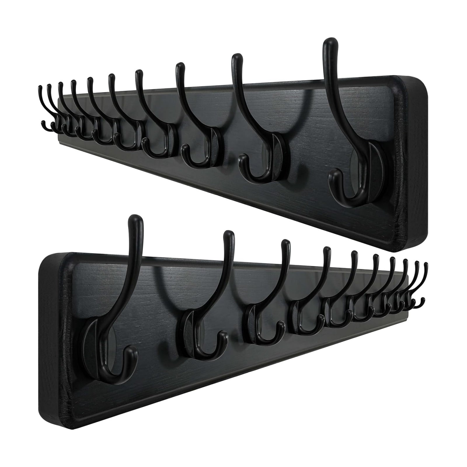 WEBI Coat Rack Wall Mount,10 Hooks,38 9/16" Long Coat Hooks Wall Mounted,16" Hole to Hole,Large Wood Coat Hanger