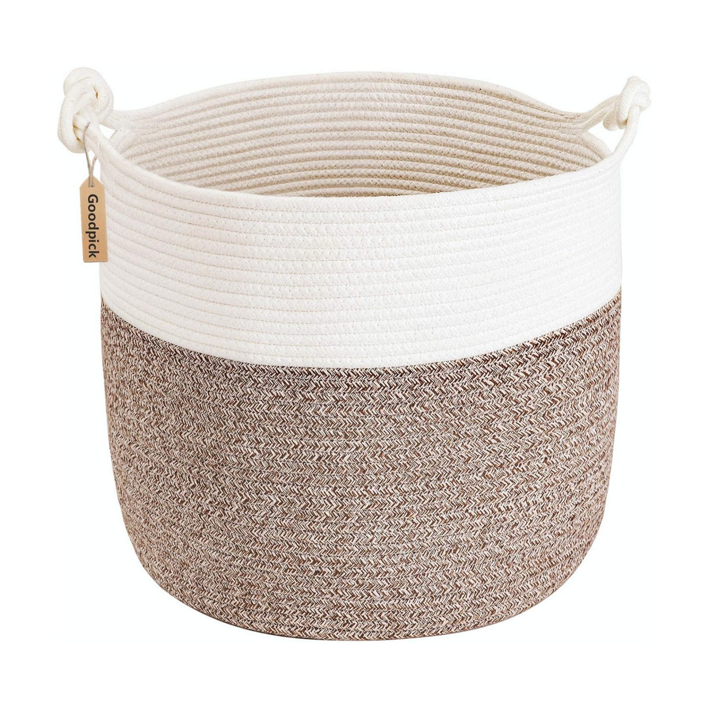 Woven Laundry Basket / Brown / 15 x 14.2