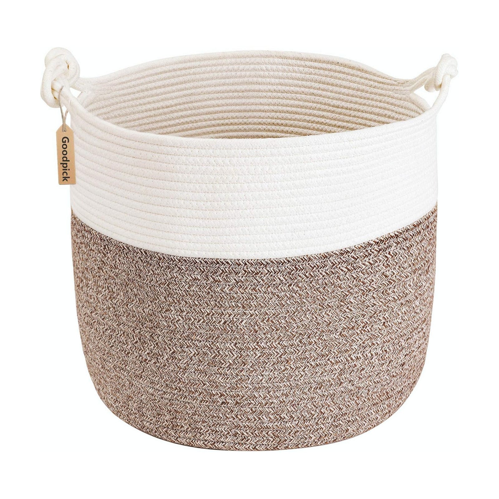 Woven Laundry Basket / Brown / 15 x 14.2