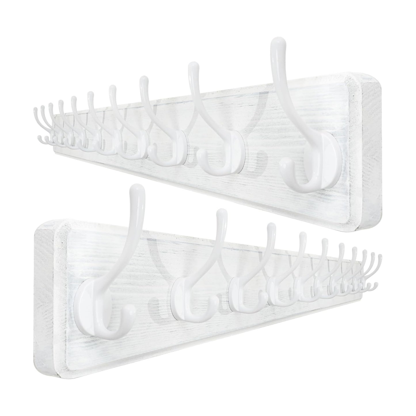 WEBI Coat Rack Wall Mount,10 Hooks,38 9/16" Long Coat Hooks Wall Mounted Large,16" Hole to Hole,Wood Coat Hanger