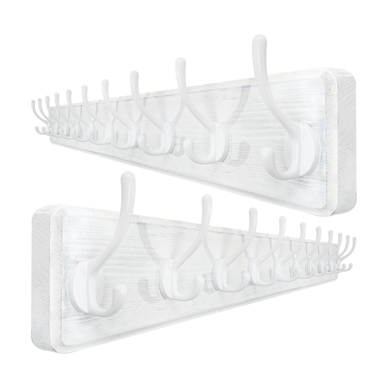 WEBI Coat Rack Wall Mount,10 Hooks,38 9/16" Long Coat Hooks Wall Mounted Large,16" Hole to Hole,Wood Coat Hanger