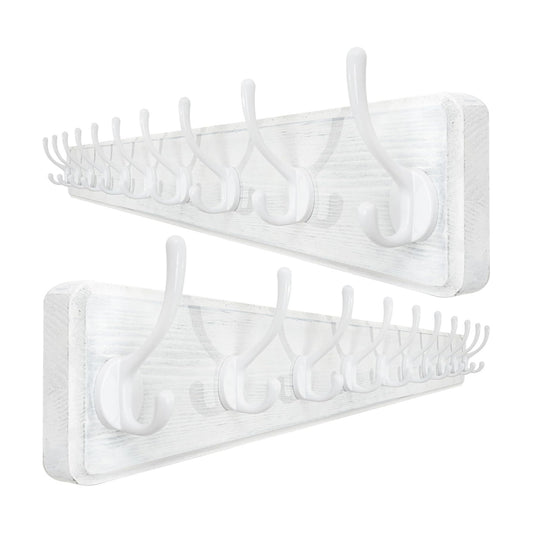 WEBI Coat Rack Wall Mount,10 Hooks,38 9/16" Long Coat Hooks Wall Mounted Large,16" Hole to Hole,Wood Coat Hanger
