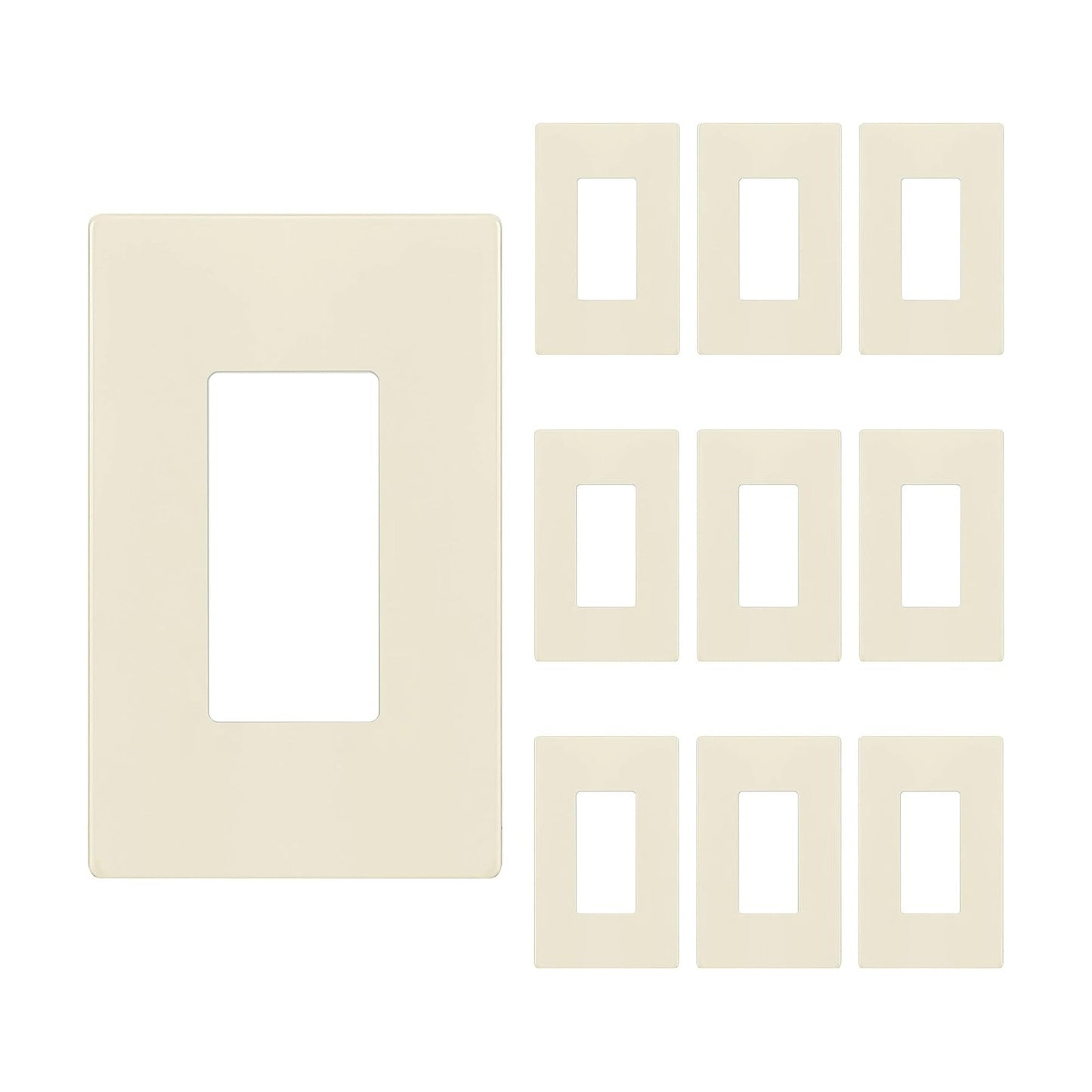 ENERLITES 1-Gang Light Almond Mid-Size Screwless Decorator Wall Plate