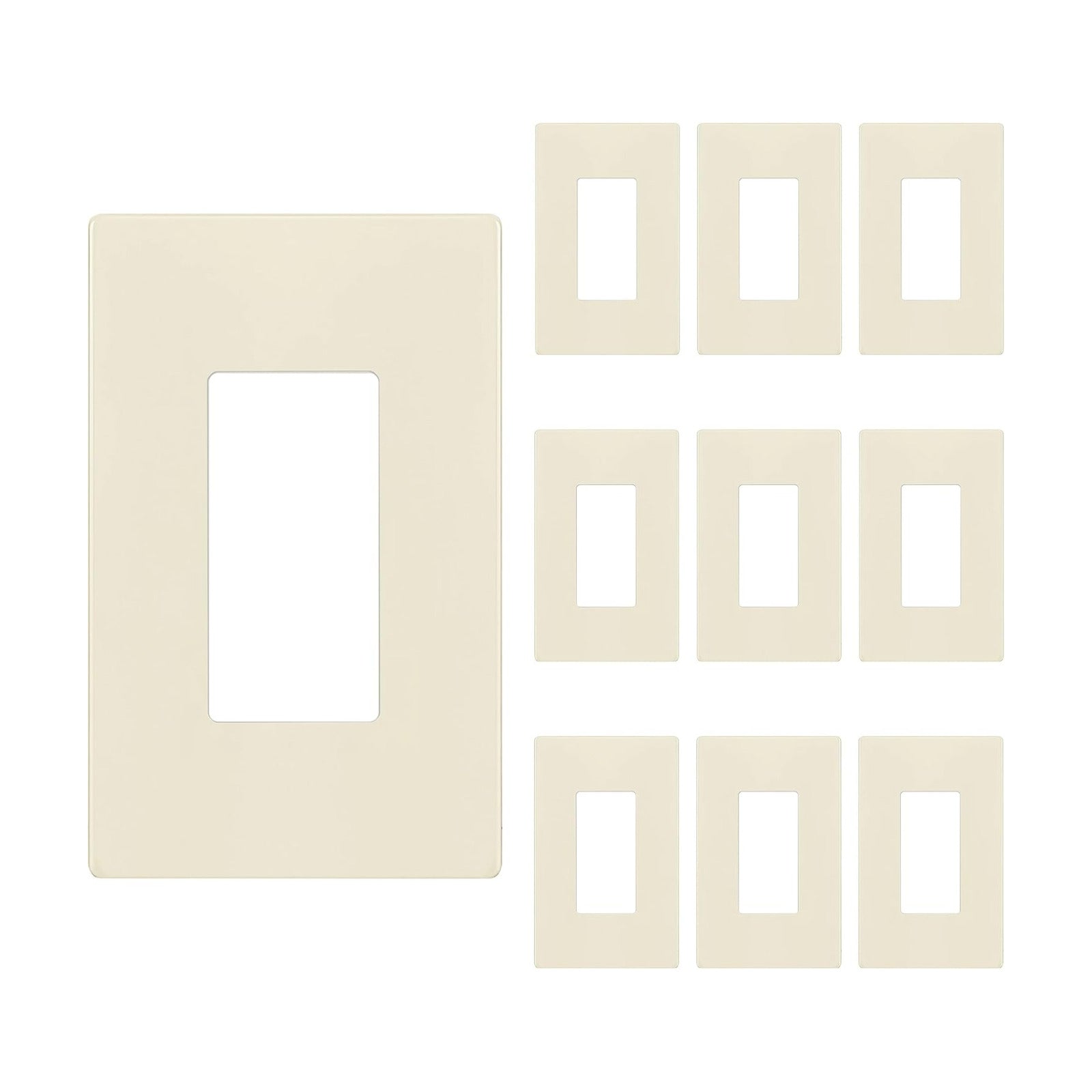 ENERLITES 1-Gang Light Almond Mid-Size Screwless Decorator Wall Plate