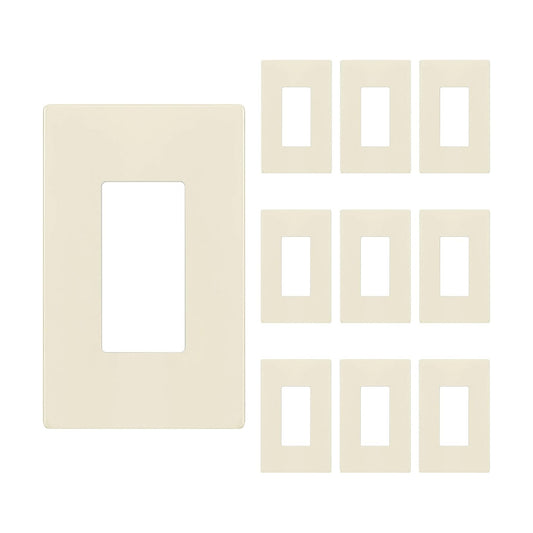 ENERLITES 1-Gang Light Almond Mid-Size Screwless Decorator Wall Plate