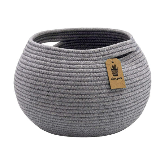 Round Cotton Rope Basket Woven Towel Baskets Bathroom Small Dog Toy&Cat Toy / Gray / 10"D x 8.3"H