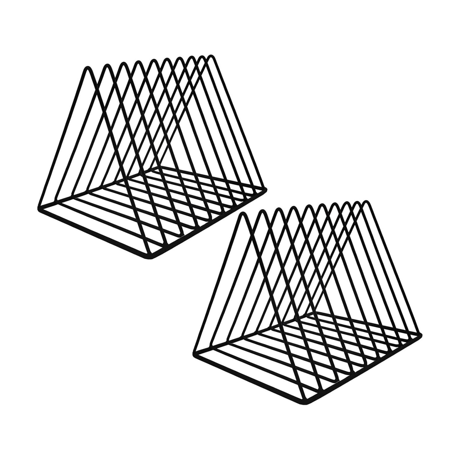 9 Slot Magazine Rack Book Record Holder, Desktop Iron Storage Rack Bookshelf Multifunction Triangle File Organizer