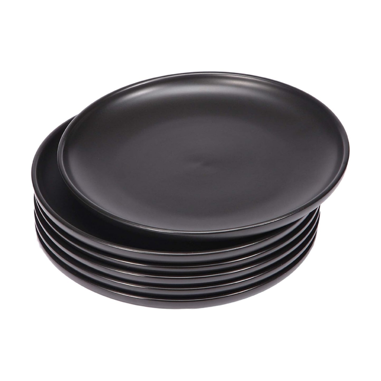 Matte Black Porcelain Dinner Plate, 10-Inch Large Elegant Round Serving Plate Set Perfect for Steak, Pasta, Dessert and