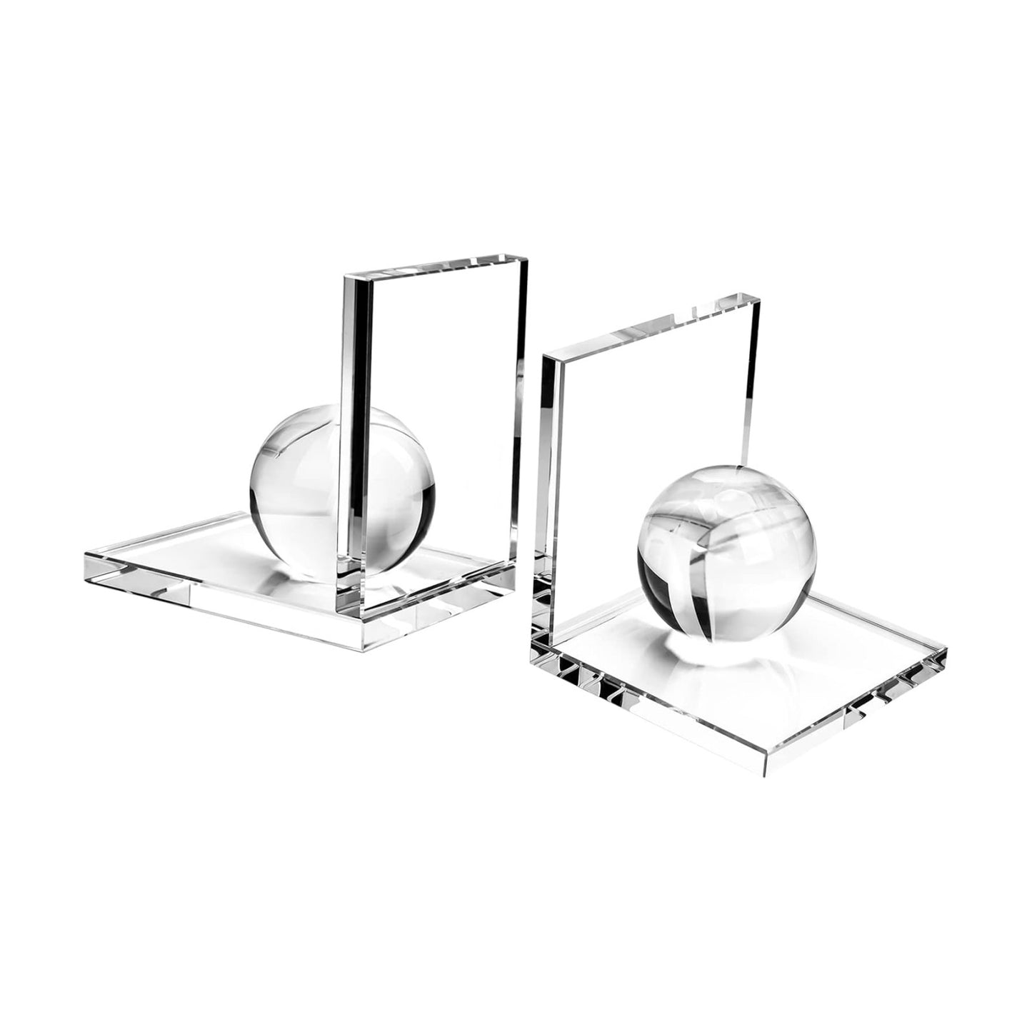 Crystal Book Ends / Clear / Set of 2
