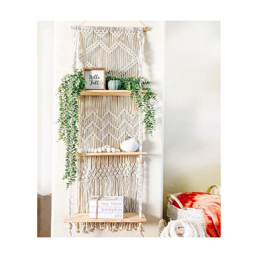 Boho Shelves / Wall Plant Hanger Shelves / 3 Tier