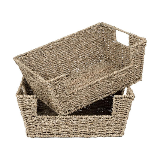 Stackable Seagrass Pantry Baskets / Natural