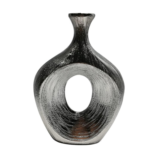 Modern Glam Decorative Vase for Flowers or Standalone / Metallic
