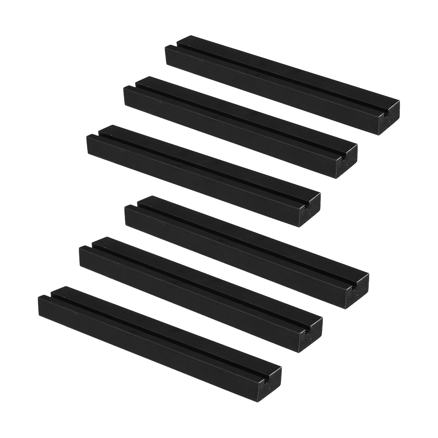 Ilyapa Vinyl Wall Mount Floating Record Shelves- 6 Pack, Black Wood | Solid Wood Record Shelf, Includes Wall Mounting