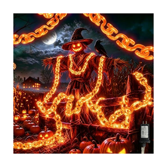 10 ft Halloween Chain Lights, Orange Halloween Lights