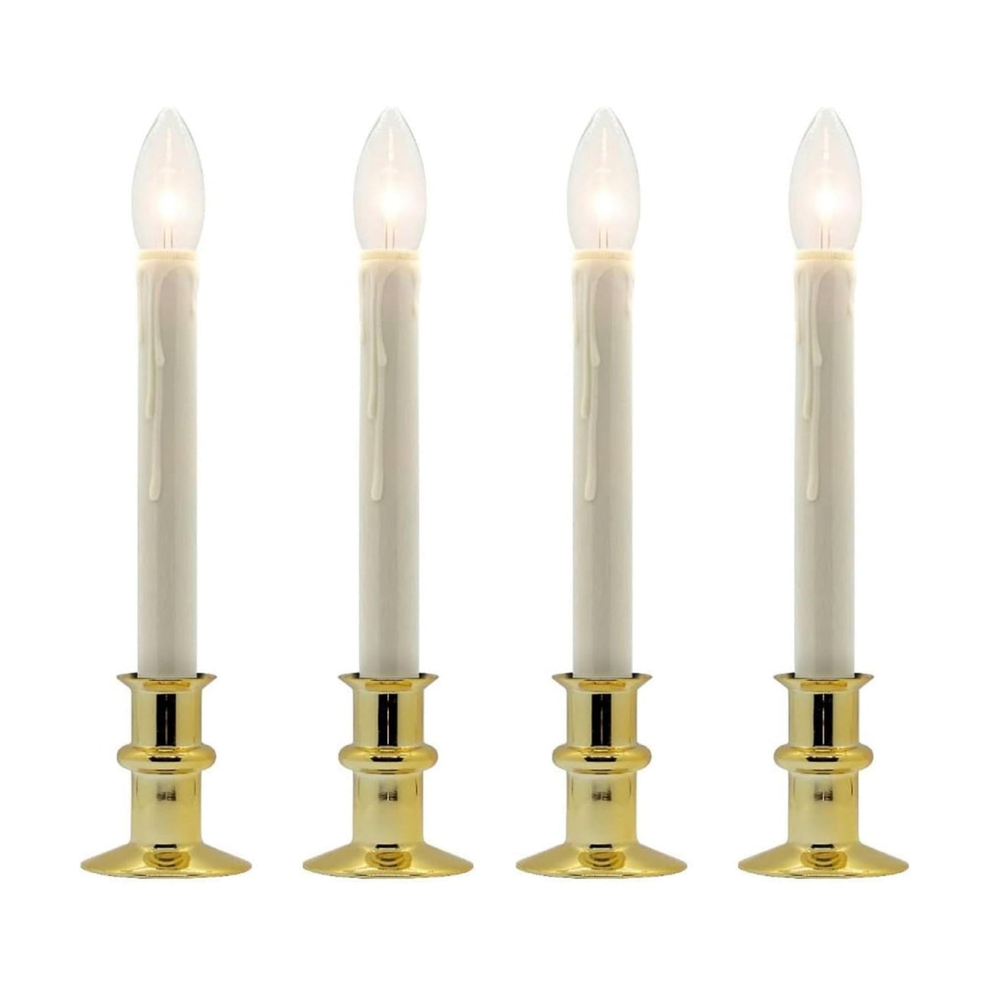 Celestial Lights Set of Four Battery Operated Remote Programmable Window Hugger Candle for Narrow Window Sills Daily