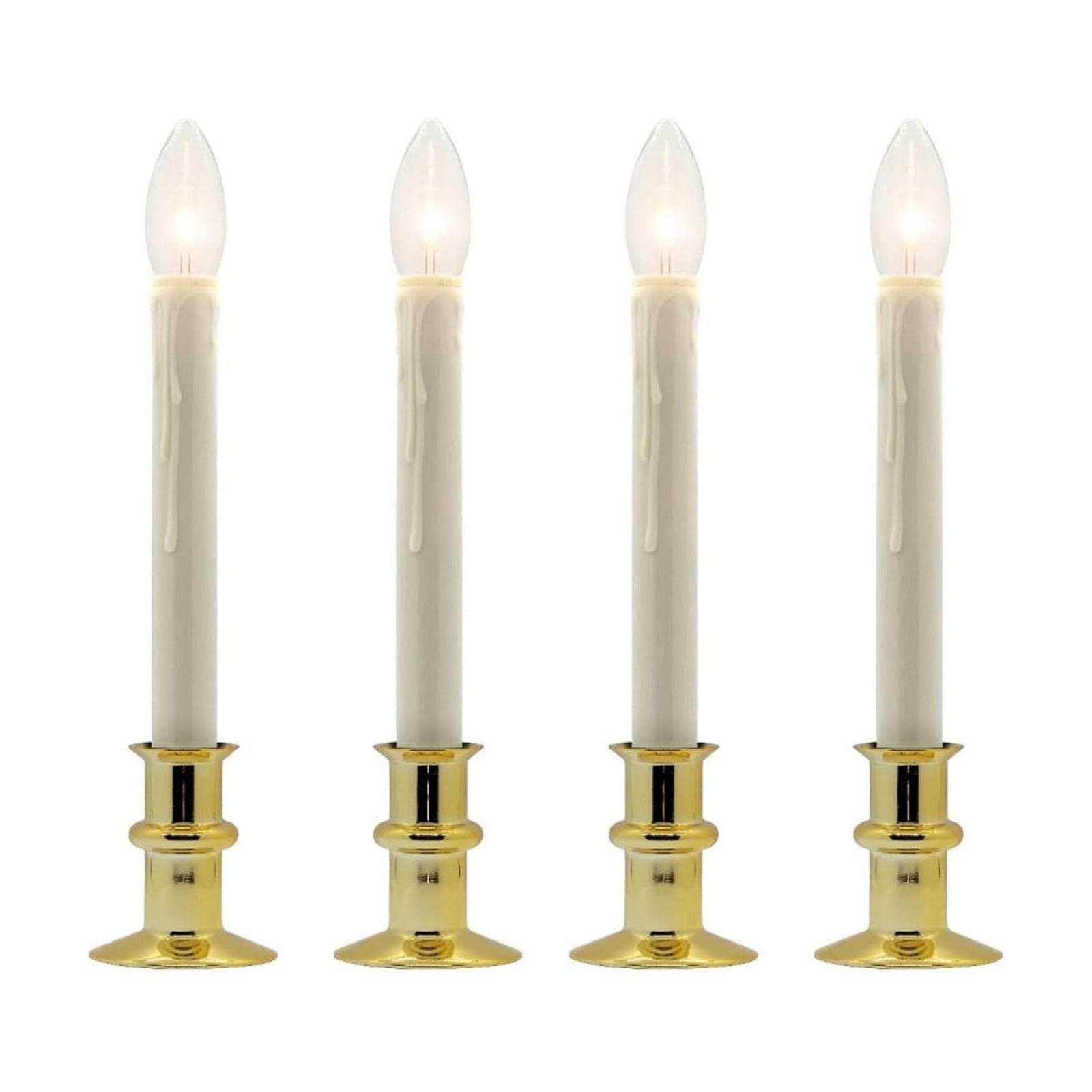 Celestial Lights Set of Four Battery Operated Remote Programmable Window Hugger Candle for Narrow Window Sills Daily