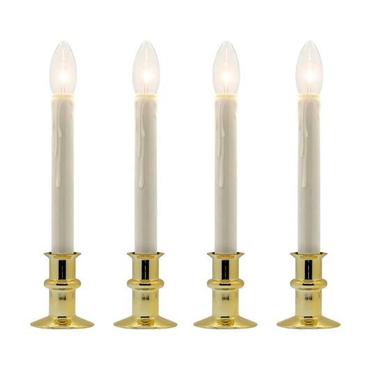 Celestial Lights Set of Four Battery Operated Remote Programmable Window Hugger Candle for Narrow Window Sills Daily