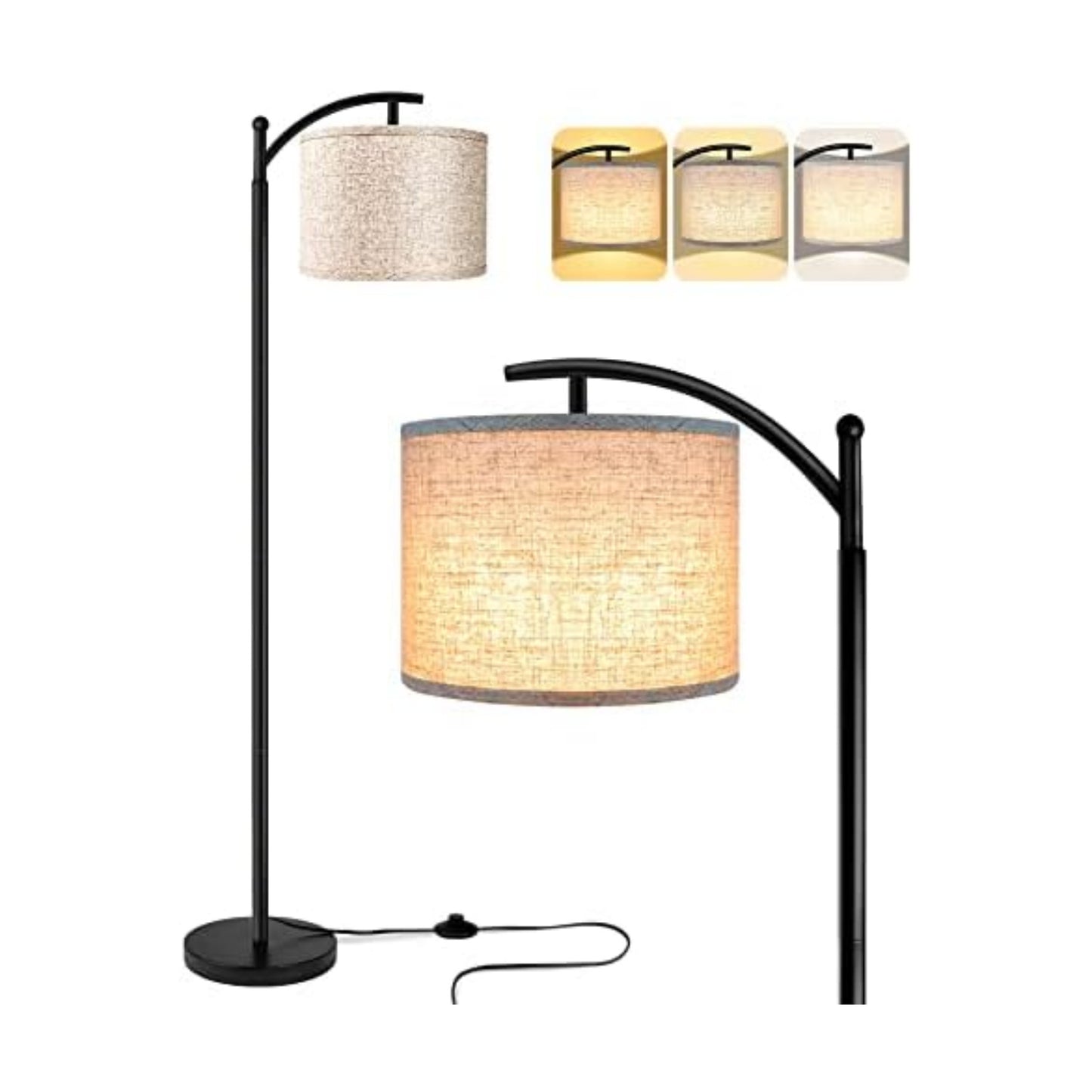 ROTTOGOON Floor Lamp for Living Room with 3 Color Temperatures LED Bulb, Standing Lamp Tall Industrial Floor Lamp