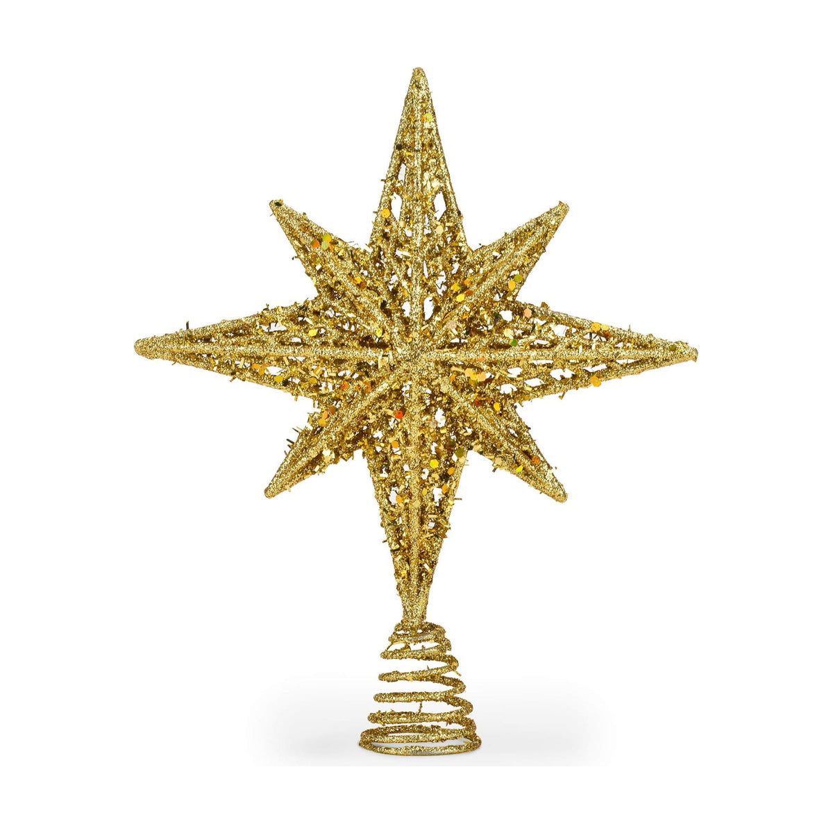 8 Inch Bethlehem Glitter Gold Star Christmas Tree Topper | Tree Toppers | Christmas Star Tree Topper | Rustic Tree Toppers Christmas Decorations | Christmas Tree Topper for 3-6 ft Trees