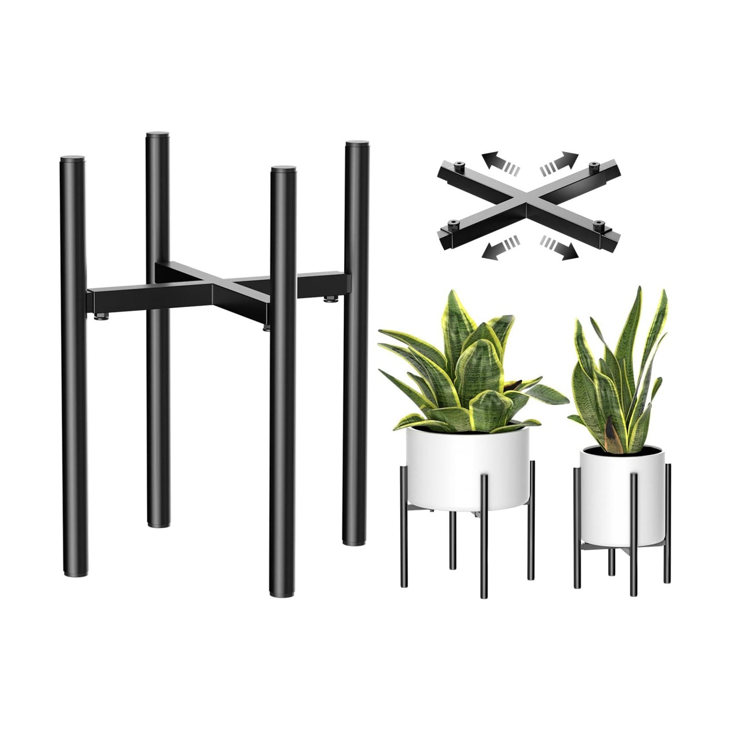 Plant Stand, Indoor Plant Stand Adjustable for 8 to12 inches Plant Pot, Metal Plant Stands For Indoor Plants Mid