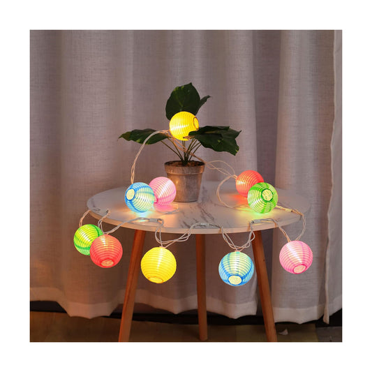 TIGOMOOV Lantern String Lights 9.83FT 3Inch UL Listed Lantern Lights for Bedroom, Colorful Mini Lanterns String Lights for Festive Decoration Patio,Home/Garden
