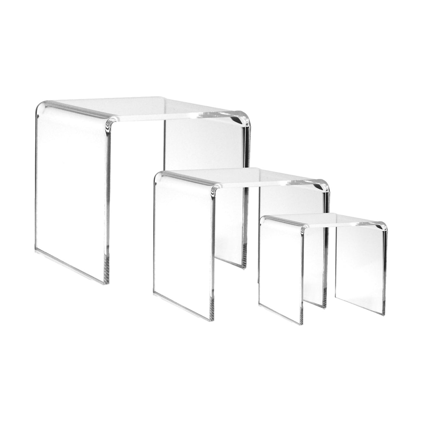 Transparent Tabletop Stands for Jewelry / Clear / 6 Inch / Set of 3