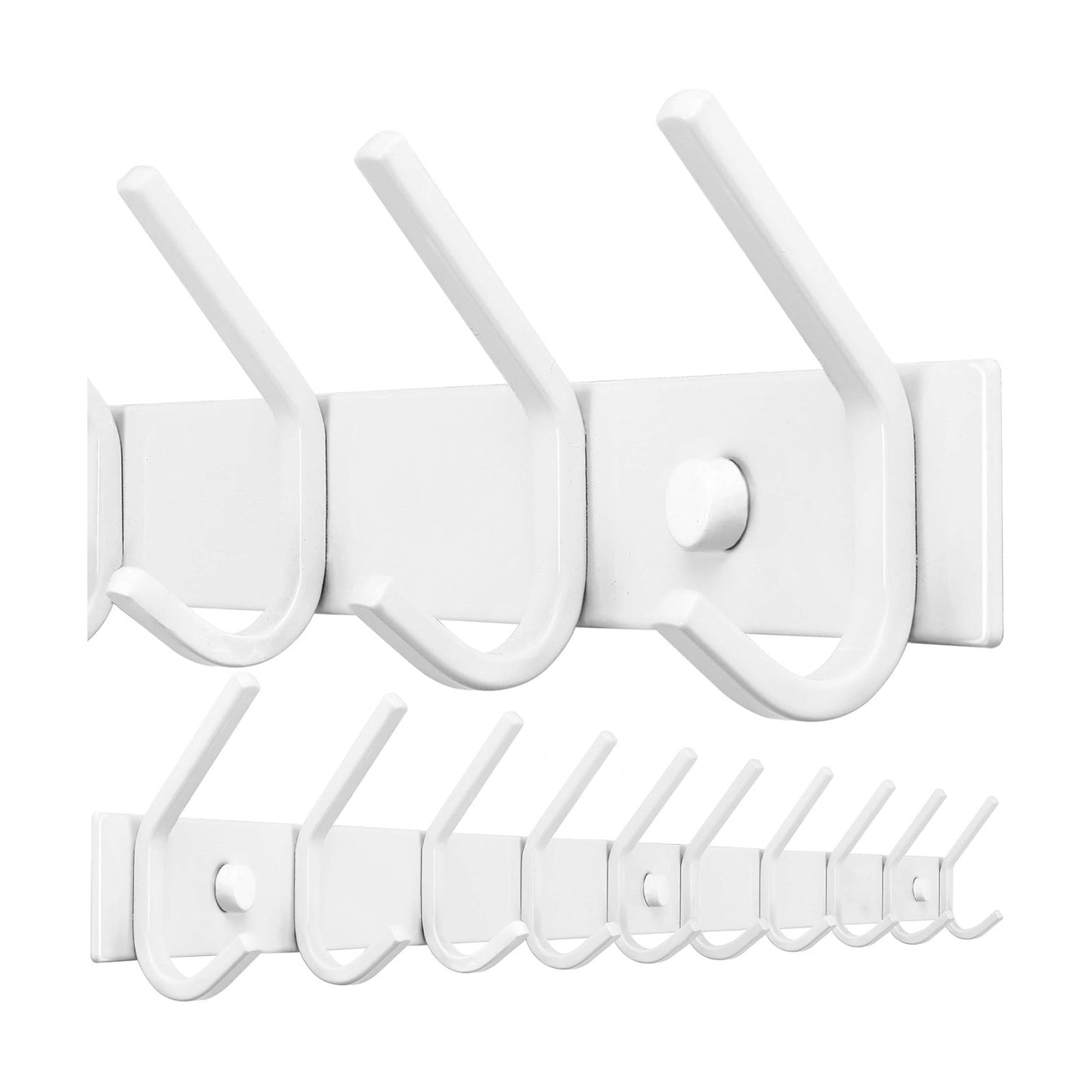 WEBI Coat Rack Wall Mounted,10 Hooks,30" Long Coat Hooks Wall Mount White,Coat Hanger Wall,Hook Rack,Jacket Hooks for