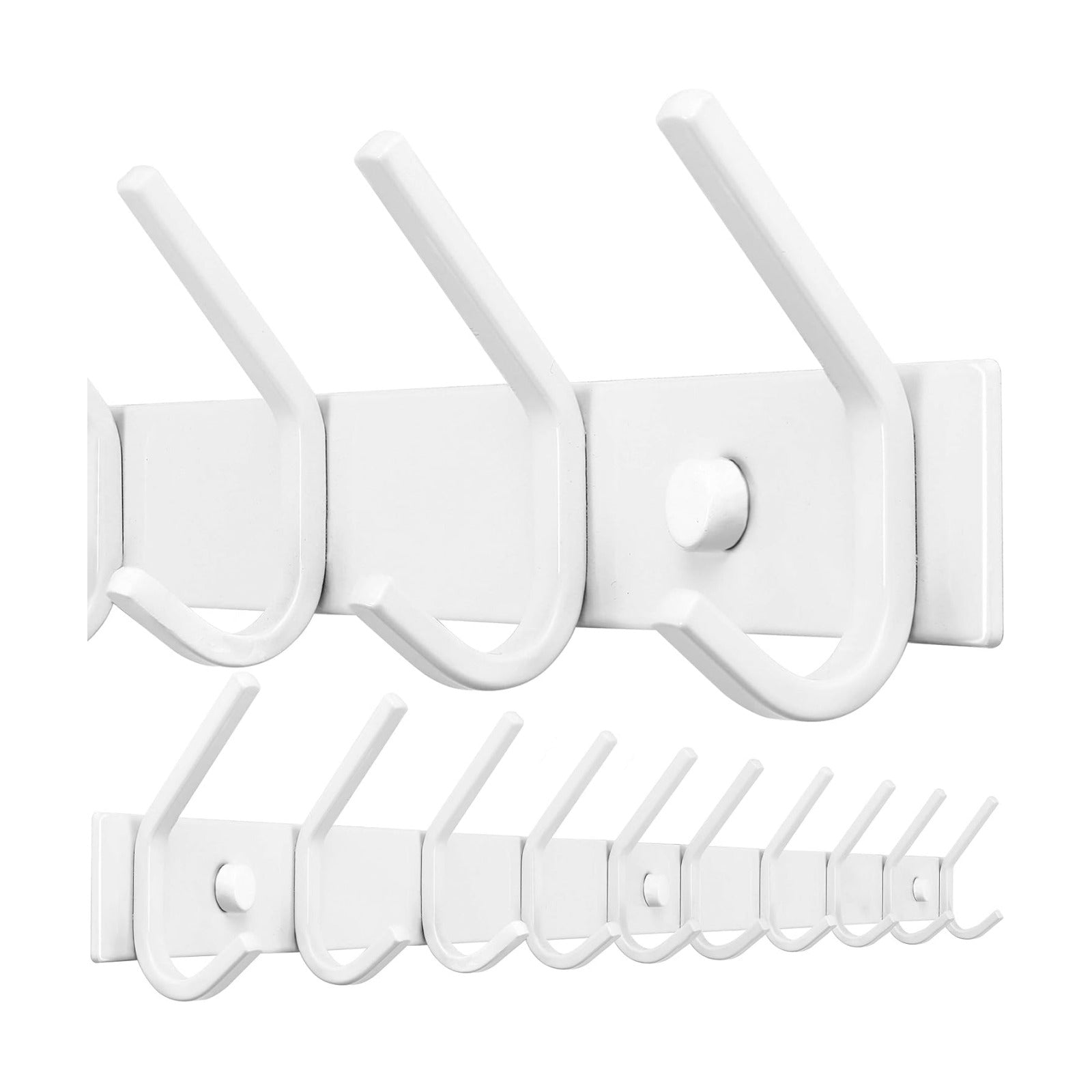 WEBI Coat Rack Wall Mounted,10 Hooks,30" Long Coat Hooks Wall Mount White,Coat Hanger Wall,Hook Rack,Jacket Hooks for