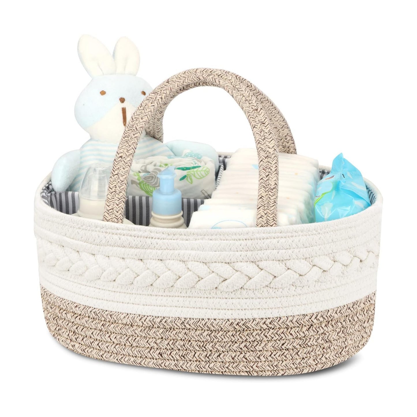 Cotton Rope Baby Gift Basket / Large / Brown