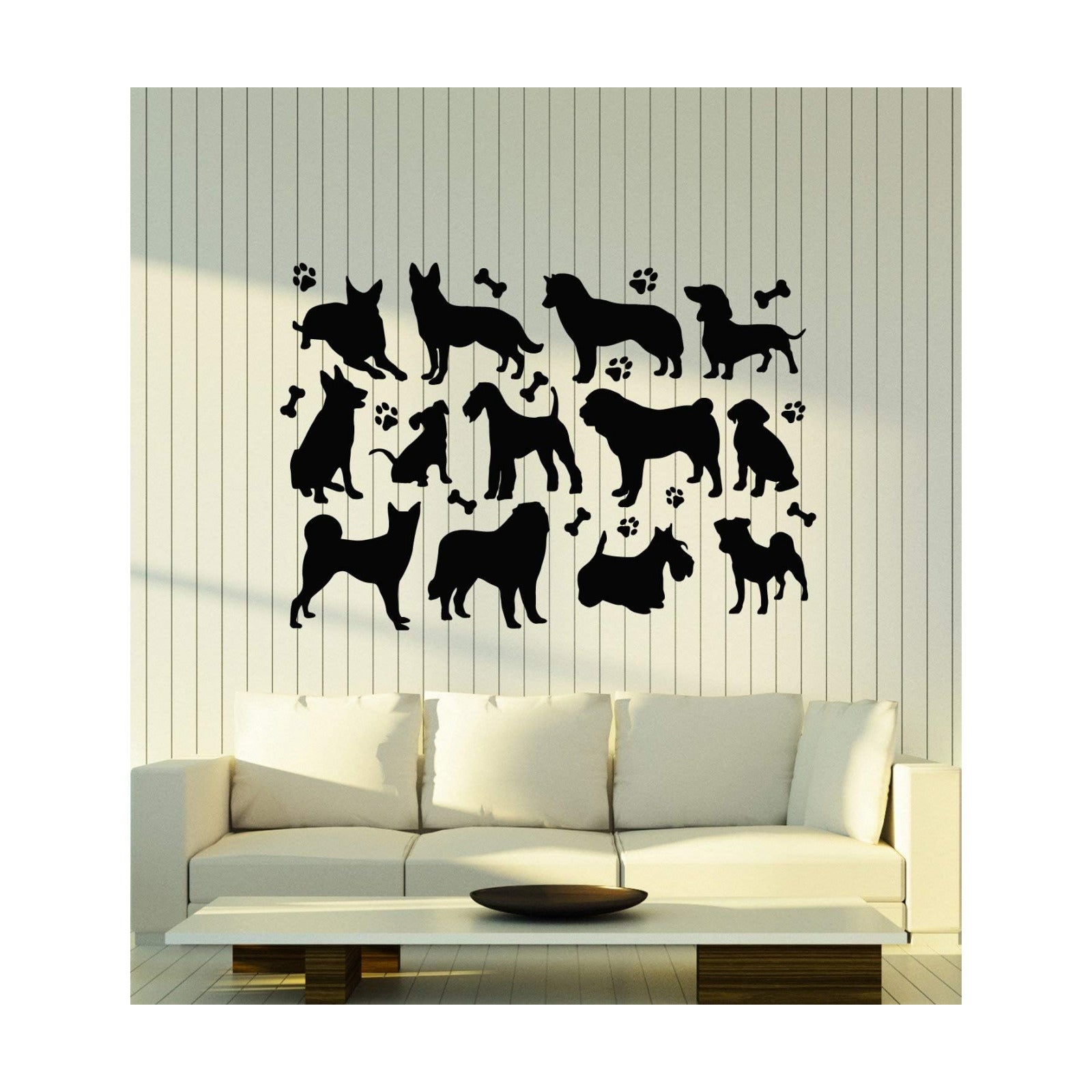 Vinyl Wall Decal Dogs Pets Shop Home Animals Grooming Stickers Mural / 22.5 x 33 / M In / Black