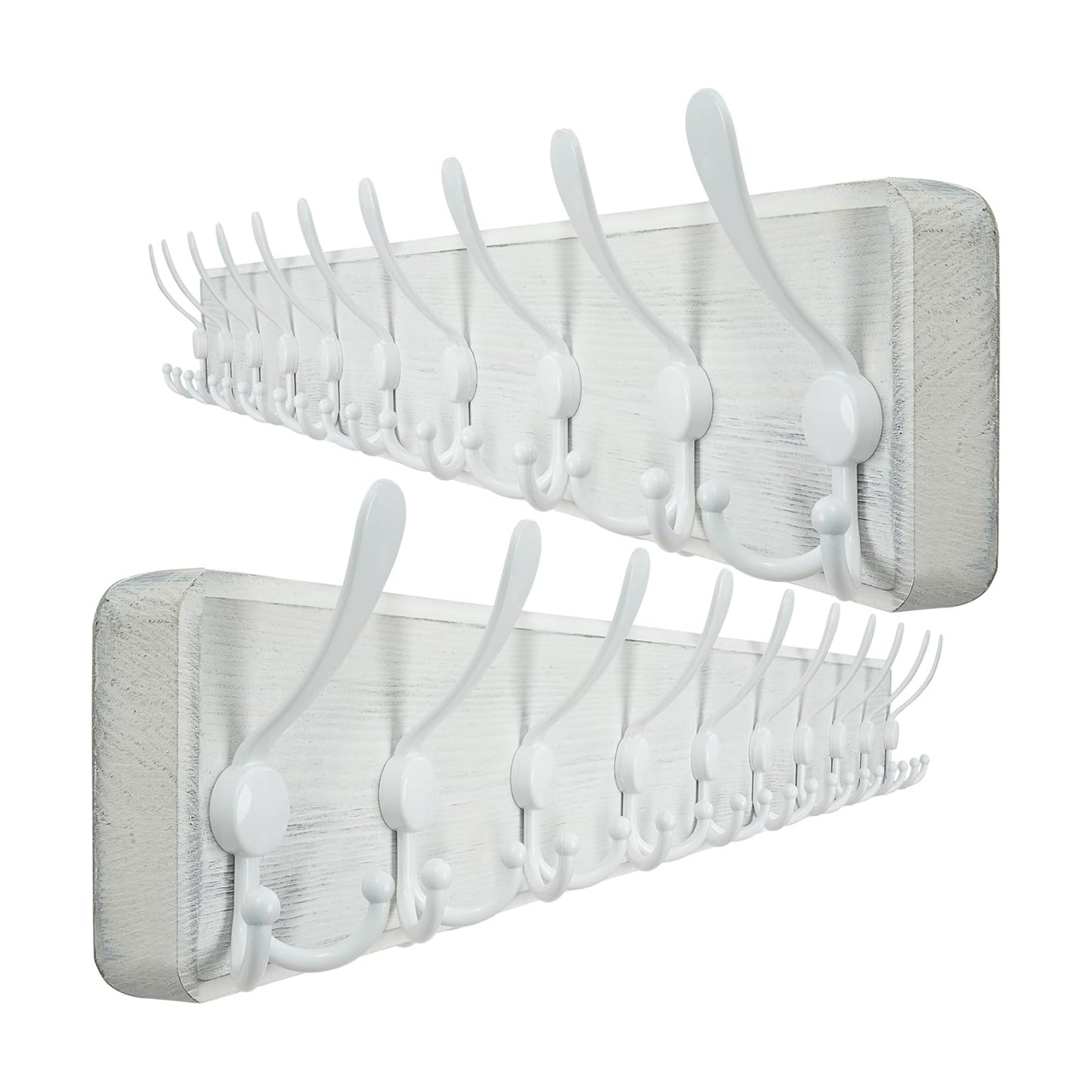 WEBI Coat Rack Wall Mounted,38 9/16" Long,10 Triple Hooks,Wood Coat Hooks Wall Mount,Large Coat Hanger Wall,Hook