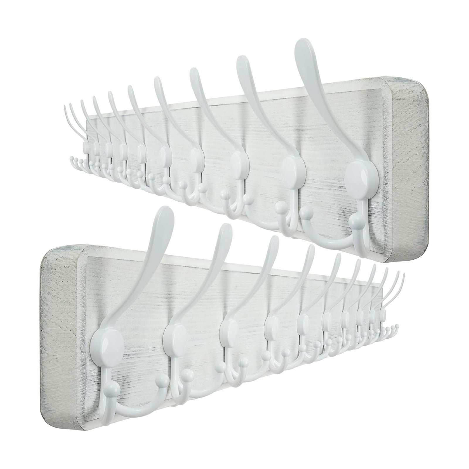 WEBI Coat Rack Wall Mounted,38 9/16" Long,10 Triple Hooks,Wood Coat Hooks Wall Mount,Large Coat Hanger Wall,Hook