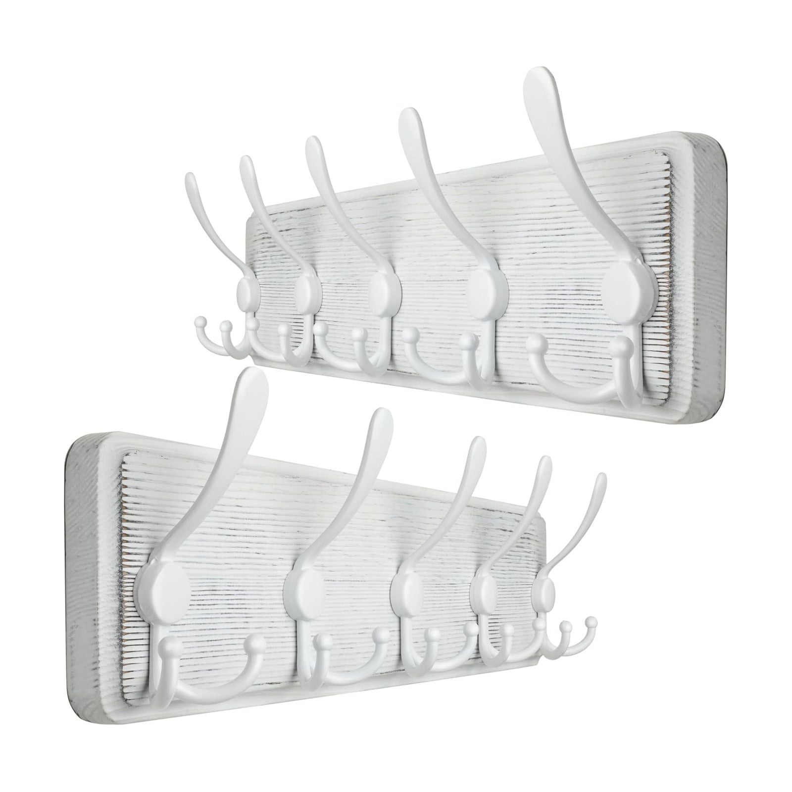 WEBI Coat Rack Wall Mounted,Wood Coat Hooks Wall Mount,16" Hole to Hole,Large Coat Hanger Wall Hook Rack,5 Triple Hooks