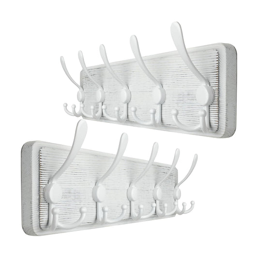 WEBI Coat Rack Wall Mounted,Wood Coat Hooks Wall Mount,16" Hole to Hole,Large Coat Hanger Wall Hook Rack,5 Triple Hooks