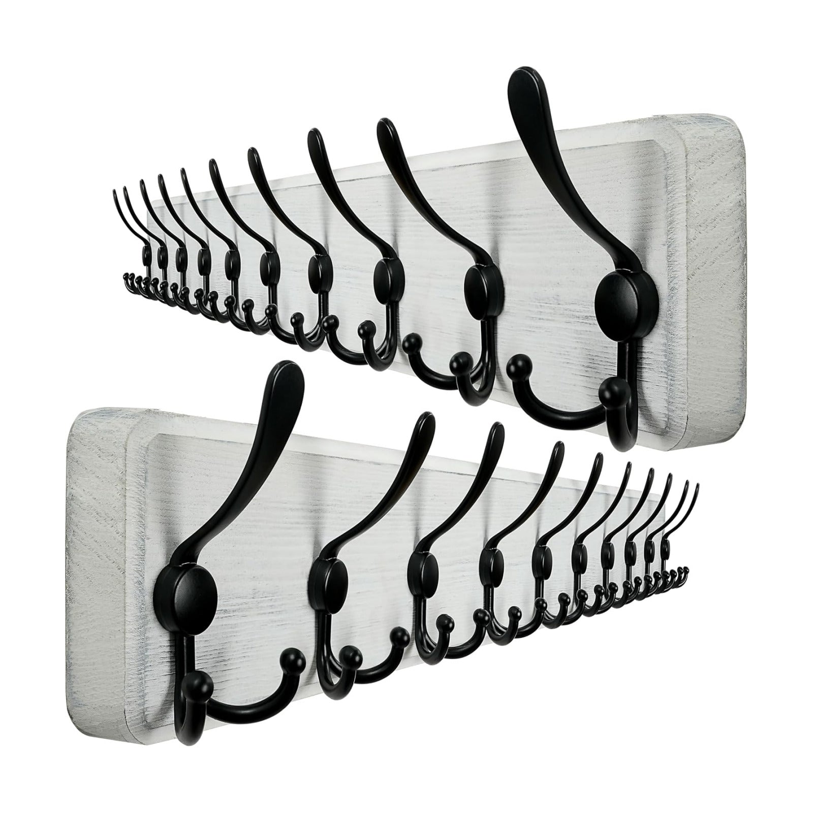 WEBI Coat Rack Wall Mounted,38 9/16" Long,10 Hooks,Wood Coat Hooks Wall Mounted Coat Hanger,Hook Rack Rail,Triple Hooks