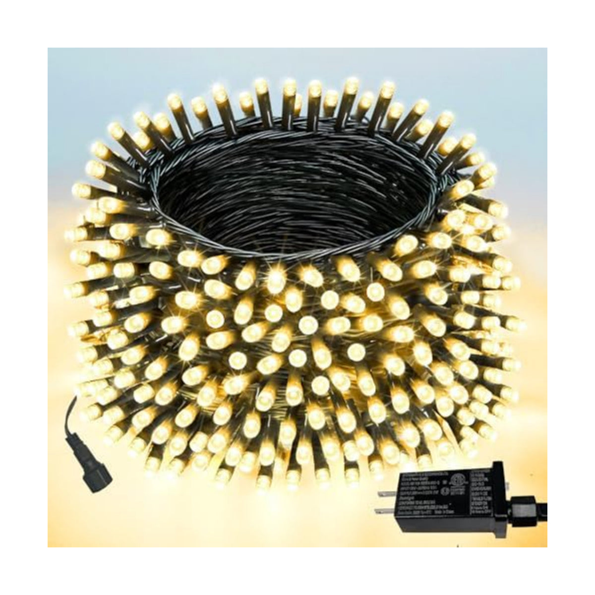 Extendable Christmas String Lights Indoor Outdoor 75.8FT 200 LED Warm White