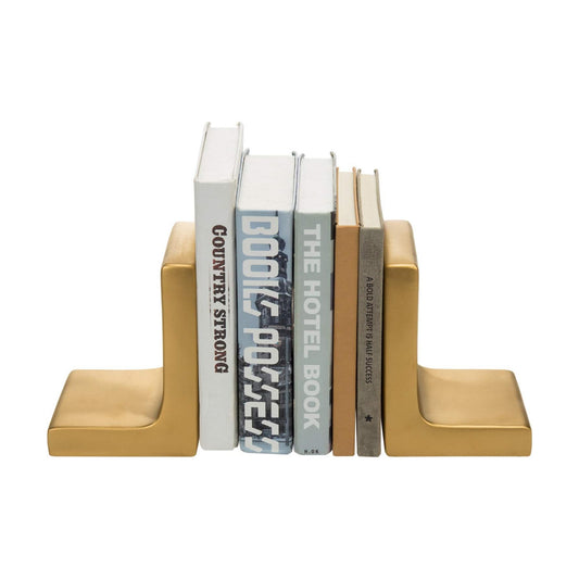 Modern Concrete Office Bookshelf Decor Bookends for Heavy Book and Textbooks / Gold