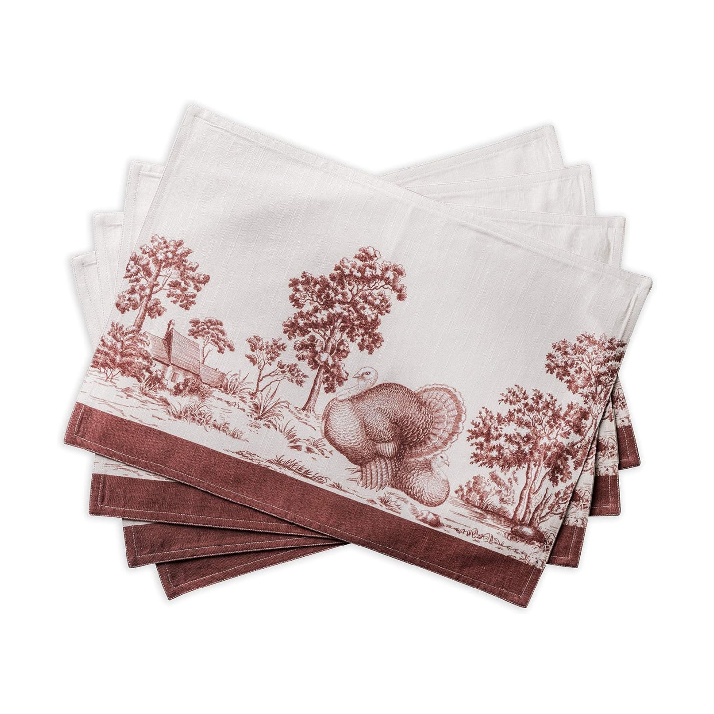 Maison d' Hermine Placemats Set of 4 Reusable 100% Cotton (13"x19") | Cloth Place Mats Washable Table Mats for Kitchen