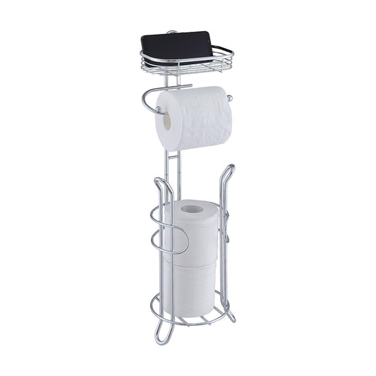 SunnyPoint Bathroom Heavyweight Toilet Tissue Paper Roll Storage Holder Stand with Reserve and Shelve, The Reserve Area