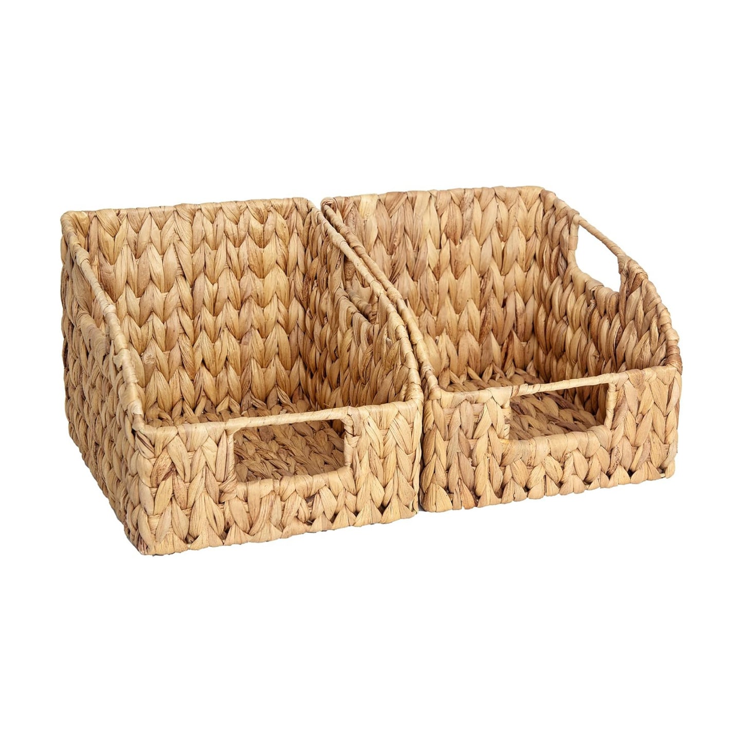Wicker Basket / Handwoven Wicker Storage Baskets / 2 x 8 / Natural