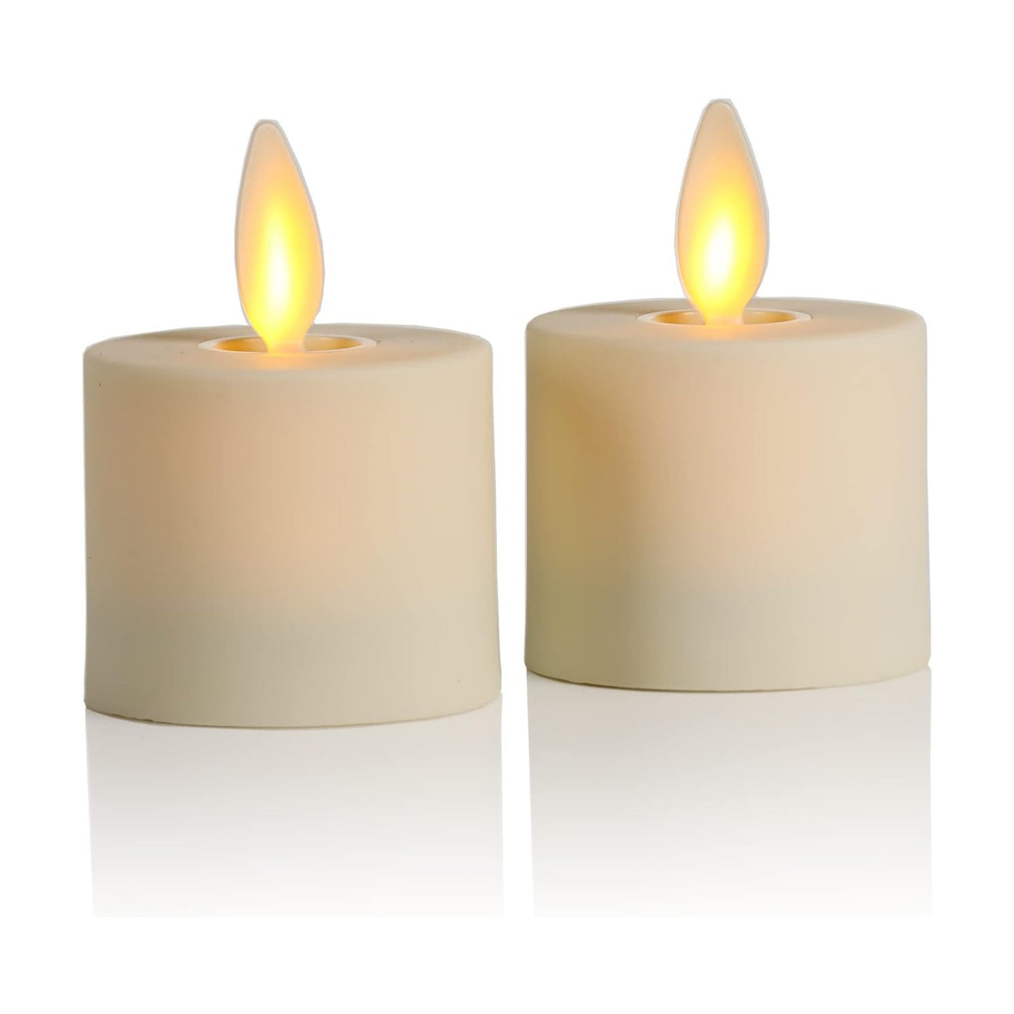 Luminara Flameless LED Tea Light Candle, 1.4" x 2", Pack of 2, Plastic Pearl Ivory, Real Flame, Battery Operated